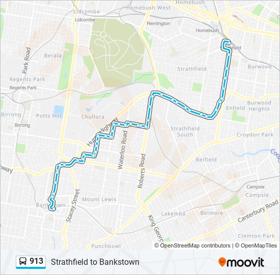 913 Route: Schedules, Stops & Maps - Strathfield Stn (Updated)