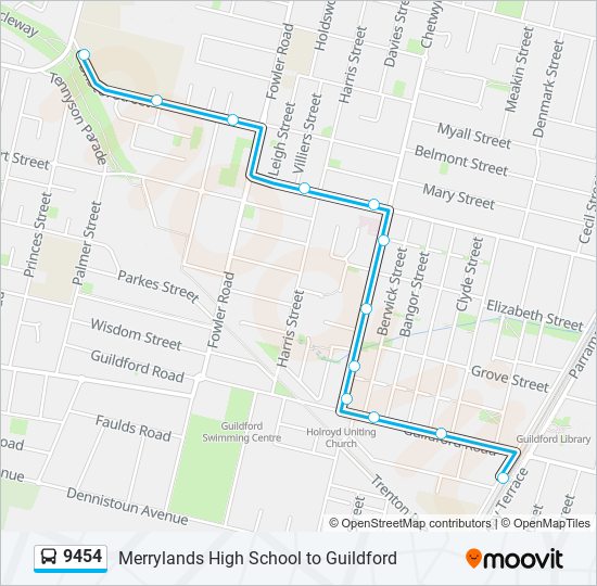 9454 Route: Schedules, Stops & Maps - Guildford Stn (Updated)