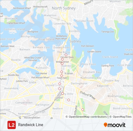 Randwick Light Rail Map L2 Route: Schedules, Stops & Maps - Circular Quay (Updated)