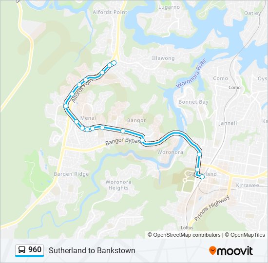 960 bus Line Map
