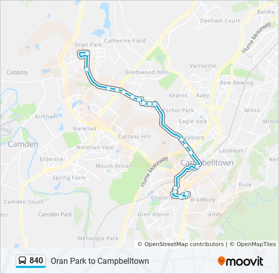 840 Route Schedules Stops Maps Oran Park Town Centre Oran Park Dr Updated