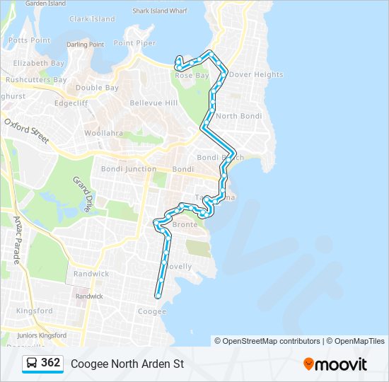 362 Route: Schedules, Stops & Maps - Coogee North Arden St (Updated)