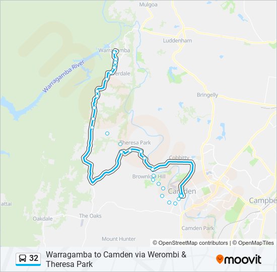 32 Route: Schedules, Stops & Maps - Warragamba PS (Updated)