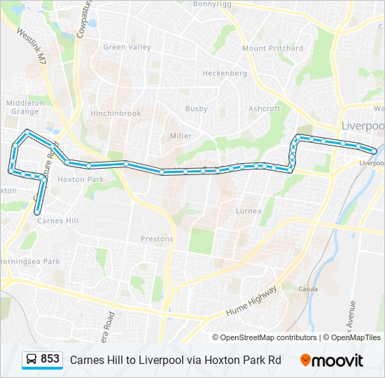 853 Route Schedules, Stops & Maps Carnes Hill Mktplc (Updated)