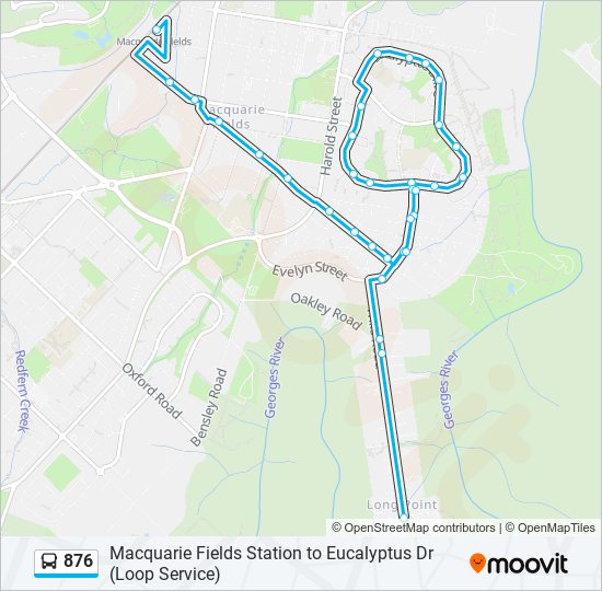 876 Route: Schedules, Stops & Maps - Kingdon Pde opp Wills Rd (Updated)