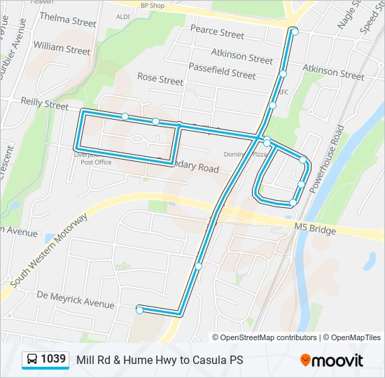 1039 Route: Schedules, Stops & Maps - Casula PS (Updated)