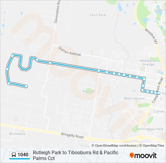 1040 Route: Schedules, Stops & Maps - Tibooburra Rd at Pacific Palms ...