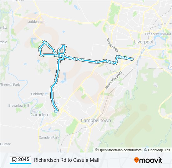 2045 Route Schedules, Stops & Maps Kurrajong Rd opp Casula Mall