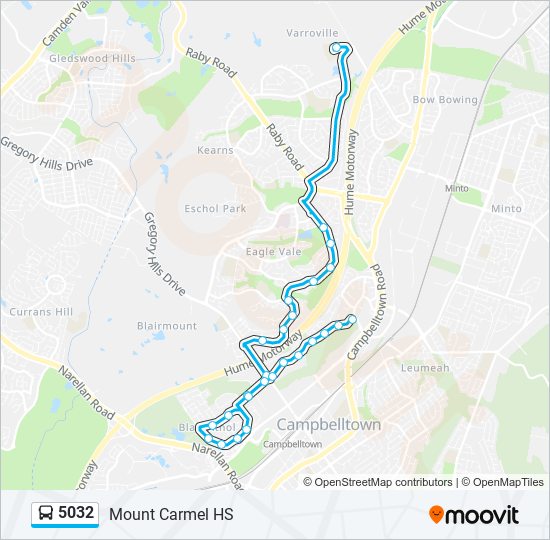 5032 Route: Schedules, Stops &amp; Maps - Mount Carmel HS (Updated)