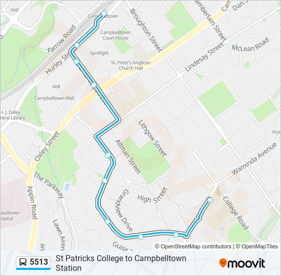 5513 Route: Schedules, Stops & Maps - Campbelltown Stn (Updated)