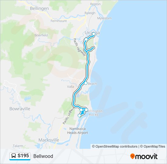 Mapa de S195 de autobús