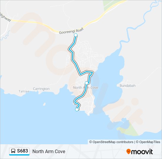 Mapa de S683 de autobús