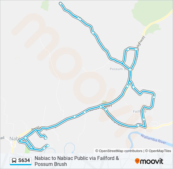 S634 bus Line Map
