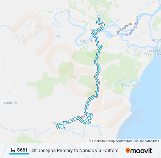 Mapa de S661 de autobús