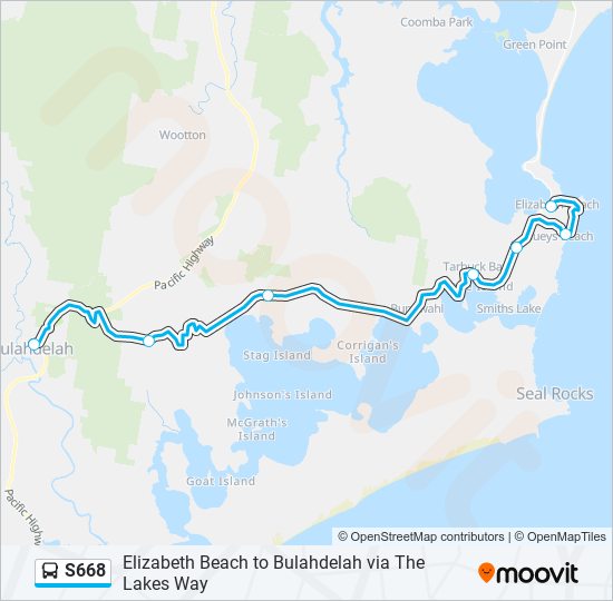 Mapa de S668 de autobús