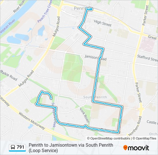 791 Route: Schedules, Stops & Maps - Penrith (Updated)