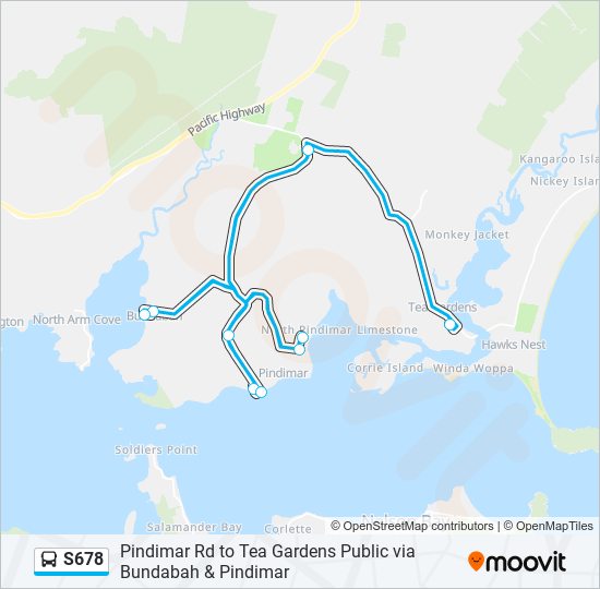 Mapa de S678 de autobús