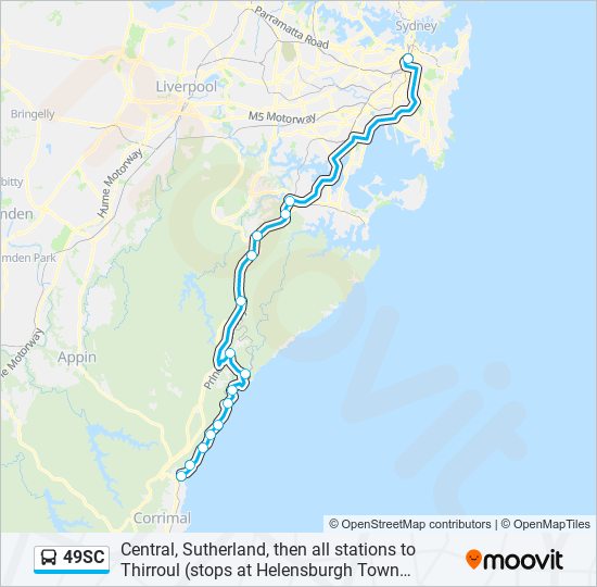 49SC bus Line Map