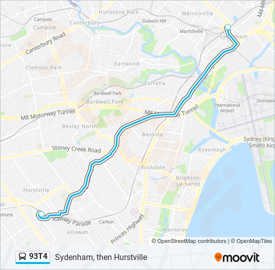 93T4 bus Line Map