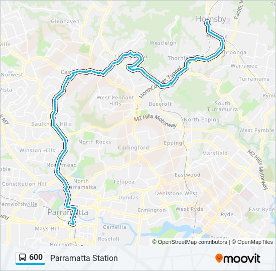 Mapa de 600 de autobús