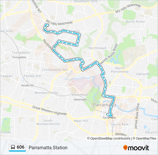 Mapa de 606 de autobús