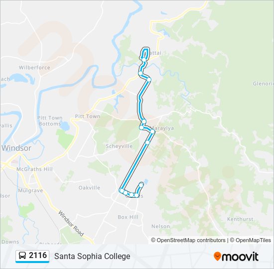 Mapa de 2116 de autobús