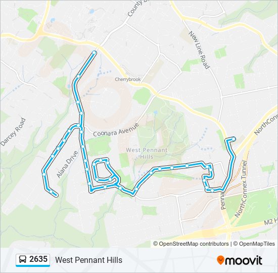 2635 bus Line Map