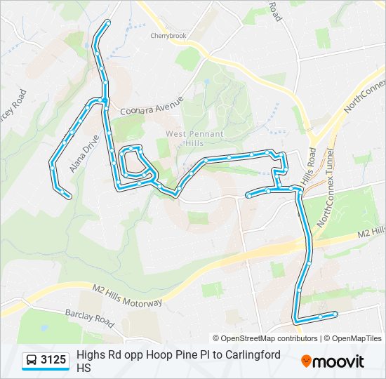 3125 bus Line Map