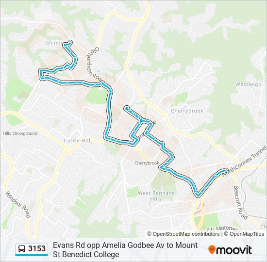 Mapa de 3153 de autobús