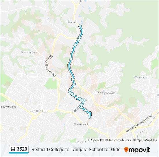 Mapa de 3520 de autobús