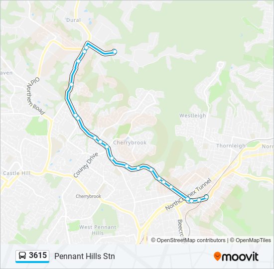 3615 bus Line Map