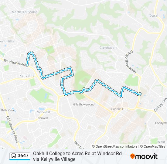 3647 bus Line Map