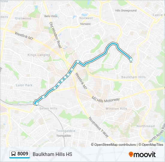 8009 bus Line Map