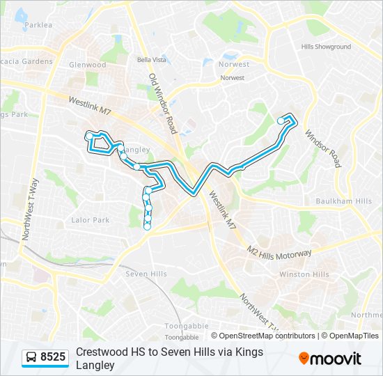 8525 bus Line Map