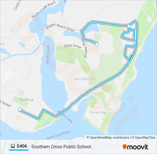 Mapa de S406 de autobús