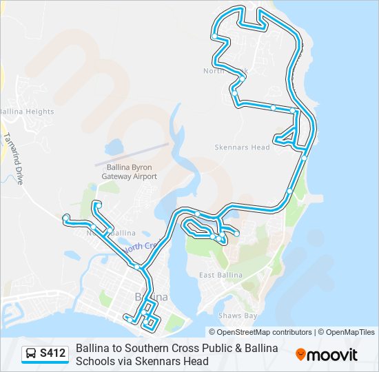 Mapa de S412 de autobús