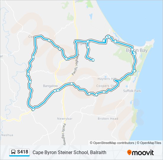 Mapa de S418 de autobús