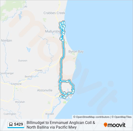 Mapa de S429 de autobús