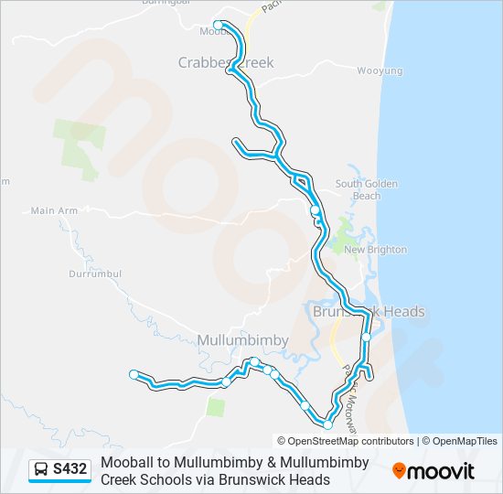 Mapa de S432 de autobús