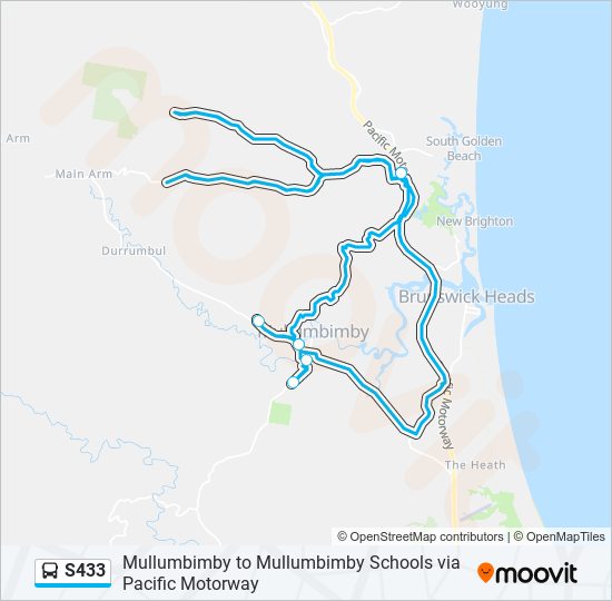 Mapa de S433 de autobús