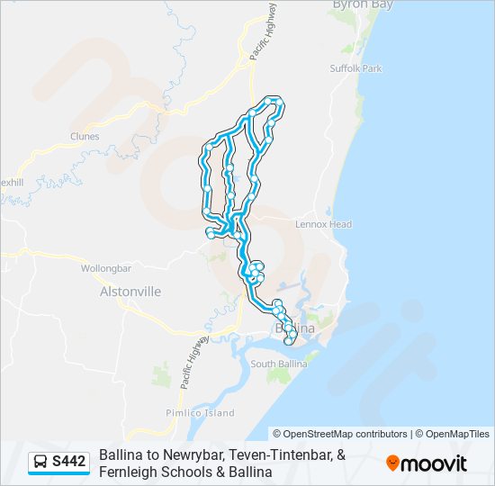 Mapa de S442 de autobús