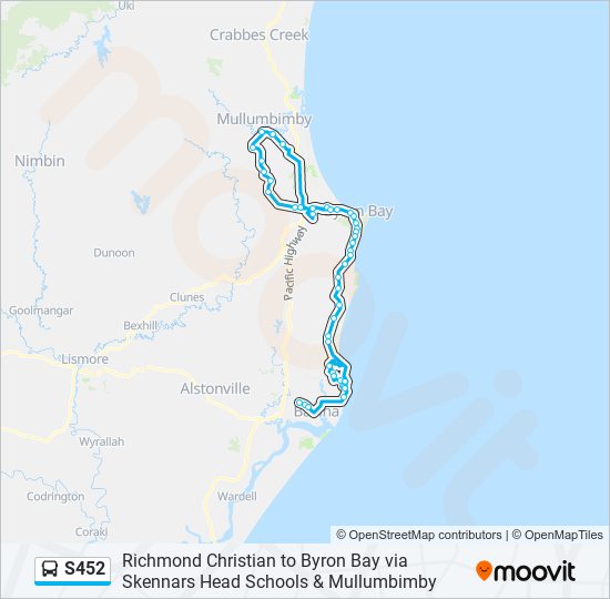 Mapa de S452 de autobús