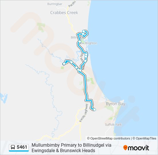 Mapa de S461 de autobús