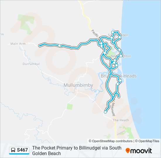 Mapa de S467 de autobús