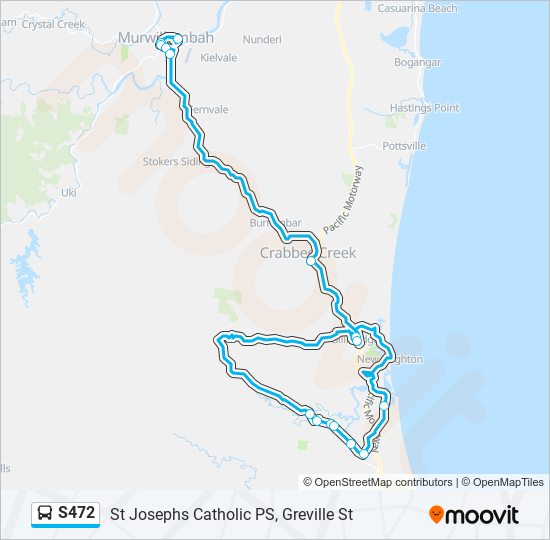 Mapa de S472 de autobús