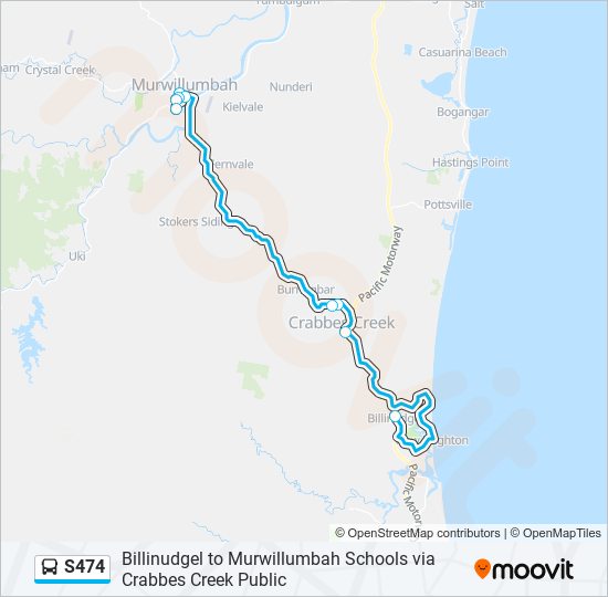 Mapa de S474 de autobús