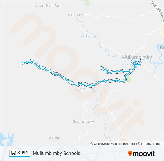 s991 Route: Schedules, Stops & Maps - Mullumbimby Schools (Updated)