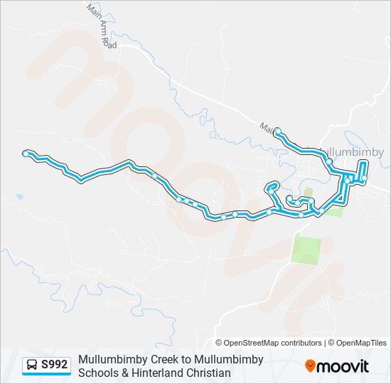 s992 Route: Schedules, Stops & Maps - Mullumbimby Schools (Updated)