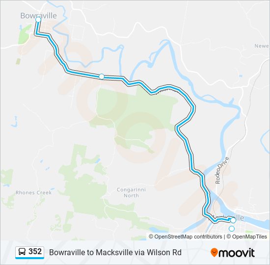 Mapa de 352 de autobús