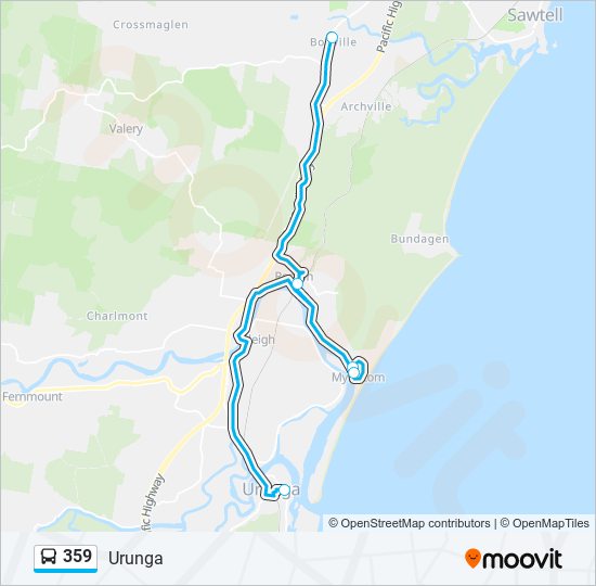 Mapa de 359 de autobús